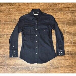 Calvin Klein Vintage Black Western Snap Button-Up Shirt - 10